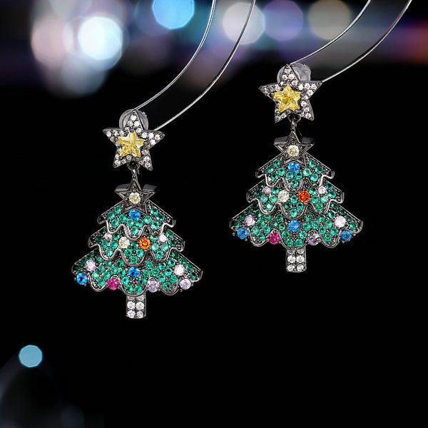 Stylishwe   クリスマスツリー プレゼント ピアス３色