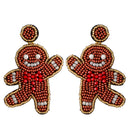 Stylishwe   クリスマス くまちゃんデザイン ボヘミアン風 ピアス