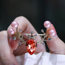 Stylishwe   クリスマス 可愛い ヘラジカ 枝角 デザイン ブローチ4色選択可