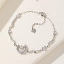 Stylishweスターとムーンデザイン ホワイトゴールド レディースブレスレット