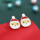 Stylishwe   クリスマス サンタクロースデザイン スターリングシルバー ピアス