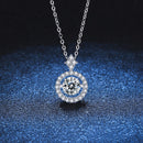 Stylishwe  モアサナイト ラウンドカット おどる ペンダントネックレス