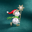 Stylishwe   クリスマス 可愛い パール スノーマン ブローチ
