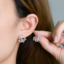 Stylishwe 4葉のクローバーデザイン モアサナイト スタッド ピアス