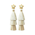 Stylishwe   クリスマス ホワイト タッセル ピアス