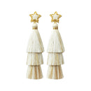 Stylishwe   クリスマス ホワイト タッセル ピアス