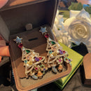 Stylishwe   クリスマスツリー リボン ソックス ピアス４色選択可