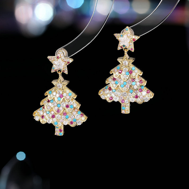 Stylishwe   クリスマスツリー プレゼント ピアス３色