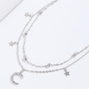 Stylishwe スターとムーン２連 スターリングシルバー レディースブレスレット