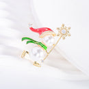 Stylishwe   クリスマス 可愛い パール スノーマン ブローチ