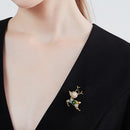 Stylishwe   クリスマス 可愛い 花 ヘラジカ ブローチ