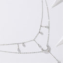 Stylishwe   スターとムーンデザイン パール ２連  ペンダント ネックレス