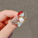 Stylishwe   クリスマス パール スノーマン ブローチ