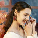 Stylishwe   クリスマス くまちゃんデザイン ボヘミアン風 ピアス