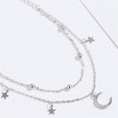 Stylishwe スターとムーン２連 スターリングシルバー レディースブレスレット