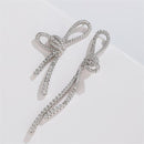 Stylishwe  非対称 リボンデザイン ホワイトゴールド  ピアス