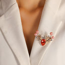 Stylishwe   クリスマス 可愛い ヘラジカ 枝角 デザイン ブローチ4色選択可