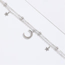 Stylishwe スターとムーン２連 スターリングシルバー レディースブレスレット