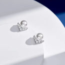 Stylishwe エレガント パール スターリングシルバー ピアス