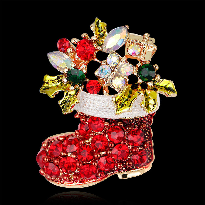 Stylishwe   クリスマス ピカピカ ブーツ ブローチ