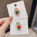 Stylishwe   クリスマス 杖 リボン付き スノーデザイン  ブローチ２色