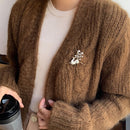 Stylishwe   クリスマス エレガント パールヘラジカ ブローチ