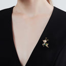 Stylishwe   クリスマス 可愛い 花 ヘラジカ ブローチ