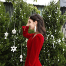 Stylishwe   クリスマス ホワイト タッセル ピアス