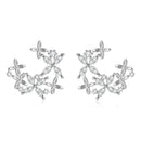 Stylishwe 4葉のクローバーデザイン モアサナイト スタッド ピアス