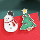 Stylishwe   クリスマスツリー とスノーマン デザイン スターリングシルバー ピアス