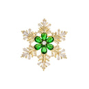 Stylishwe   クリスマス おしゃれ 回転スノー ブローチ4色選択可