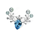 Stylishwe   クリスマス 可愛い ヘラジカ 枝角 デザイン ブローチ4色選択可