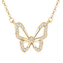 Stylishwe   可愛いバタフライデザイン イエローゴールド  ペンダント ネックレス