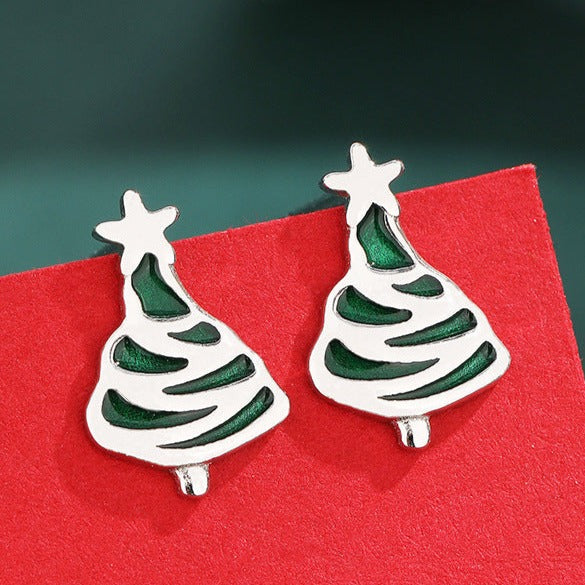 Stylishwe   クリスマスツリー  デザイン スターリングシルバー ピアス