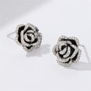 Stylishwe  エレガントカメリア ホワイトゴールド スタッド ピアス