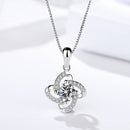 Stylishwe   モアサナイト 4葉のクローバーデザイン ペンダントネックレス