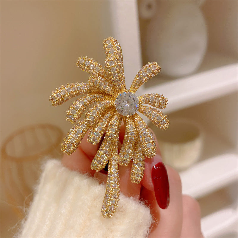 Stylishwe   大人カジュアル 花火デザイン ブローチ 合わせやすい