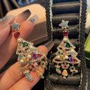 Stylishwe   クリスマスツリー リボン ソックス ピアス４色選択可