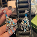 Stylishwe   クリスマスツリー リボン ソックス ピアス４色選択可