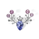 Stylishwe   クリスマス 可愛い ヘラジカ 枝角 デザイン ブローチ4色選択可