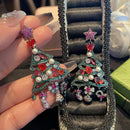 Stylishwe   クリスマスツリー リボン ソックス ピアス４色選択可