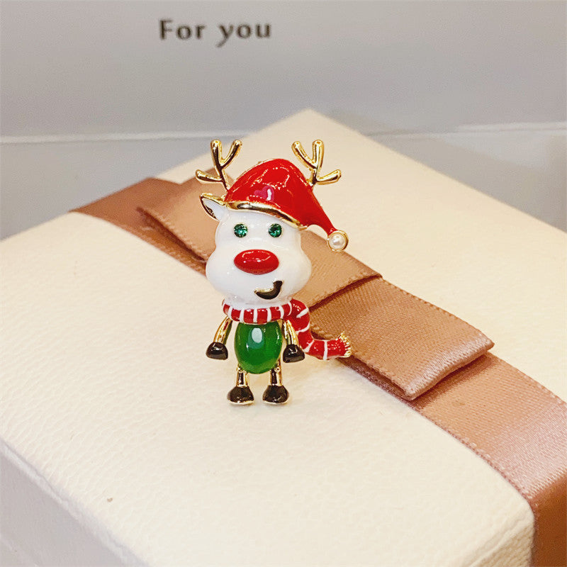 Stylishwe   クリスマス 可愛い そり ヘラジカ ベルブローチ
