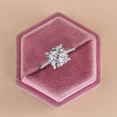 Stylishwe 5.0カラット クラシック クッションカット 婚約指輪 スターリングシルバー