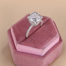 Stylishwe 5.0カラット クラシック クッションカット 婚約指輪 スターリングシルバー