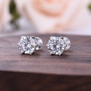 Stylishwe クラシック ラウンドカット スターリングシルバー ピアス