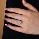 Stylishwe 5.0カラット クラシック クッションカット 婚約指輪 スターリングシルバー