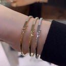 Stylishwe  ホワイトゴールド ラウンドカット ブレスレット