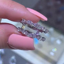 Stylishwe  2.0カラットエレガント  ホワイトゴールド オーバルカット指輪セット