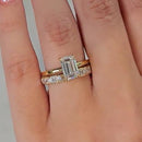 Stylishwe  3.5カラット オシャレ イエローゴールド エメラルドカット 指輪セット