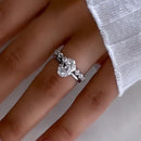 Stylishwe  3.5カラット エレガント ホワイトゴールド オーバルカット指輪セット